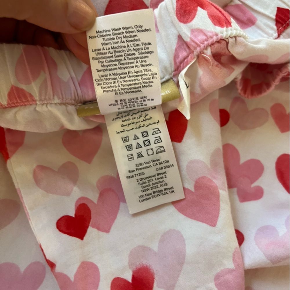 Pottery Barn Teens Heart Sateen Pajama Set L - Picture 7 of 11
